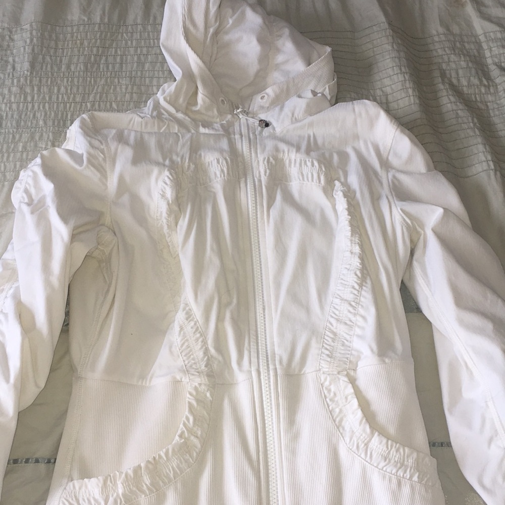 White full zip lululemon hoodie